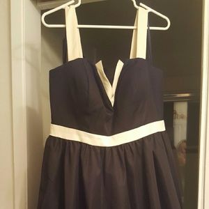 Black and White ModCloth "Trim and Prosper" Dress